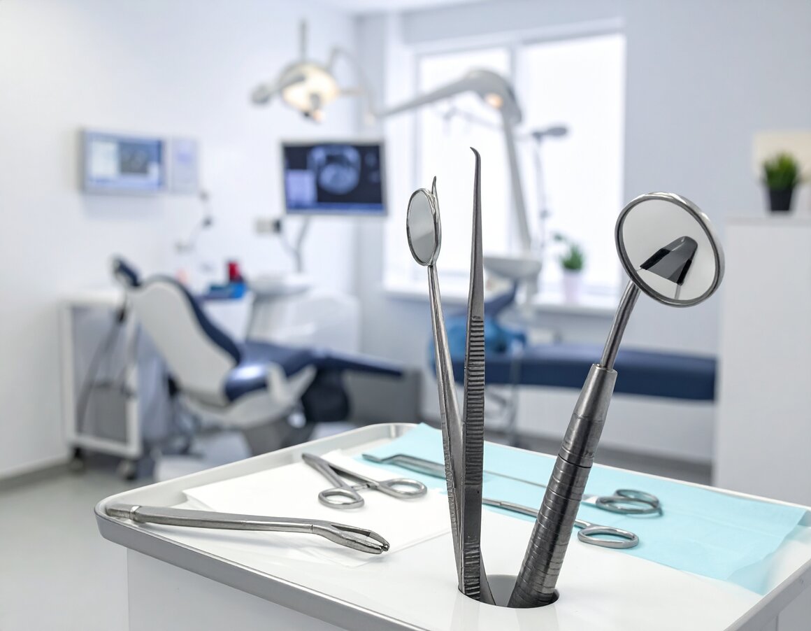 Zystoskopie-Instrumente auf Ablage
